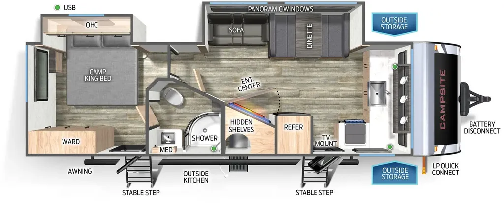 2025 Forest River Campsite Ultra 26BW floor plan