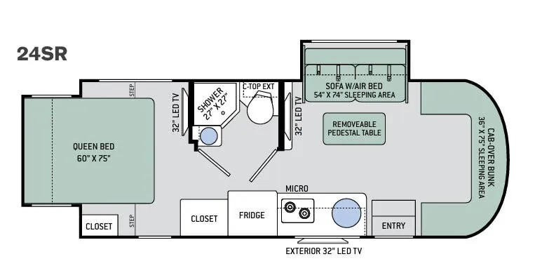 Thor Motor Coach Siesta Sprinter 24SR floor plan