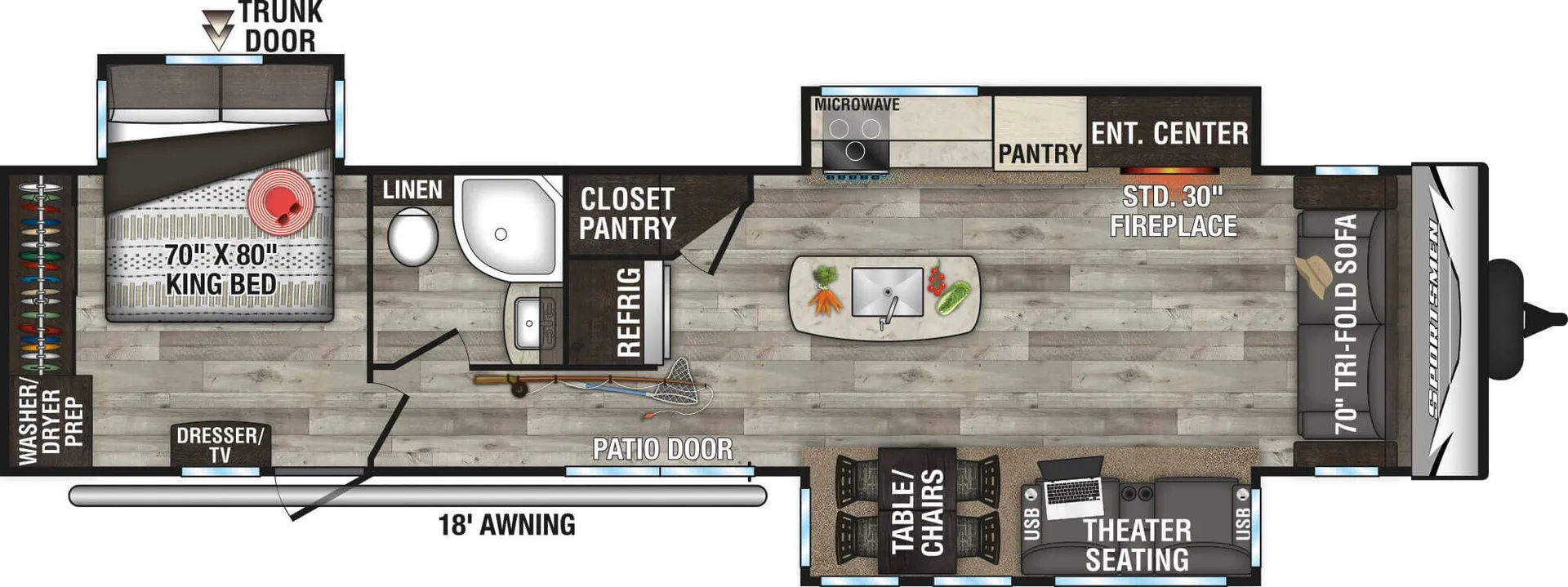 K-Z Sportsmen 363FL floor plan