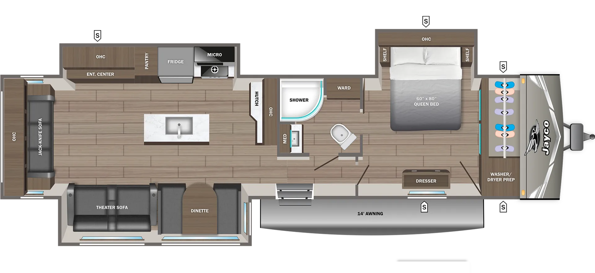 2027 Jayco Jay Flight SLX 334RTS - Floor plan