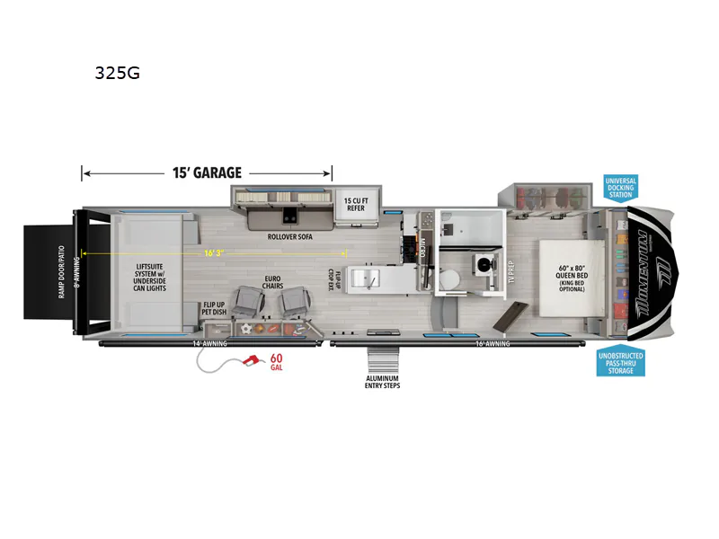 2026 Grand Design Momentum G-Class 325G - Floor plan