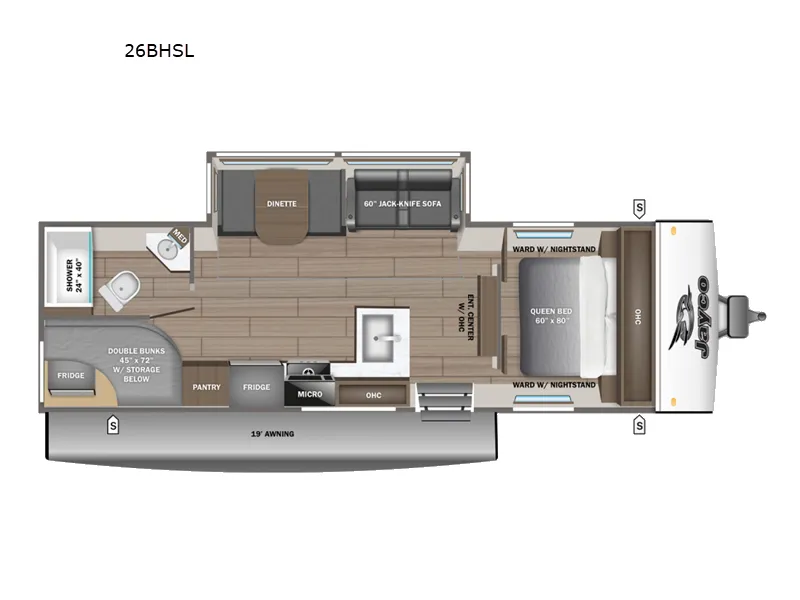 2026 Jayco Jay Feather SL 26BHSL - Floor plan