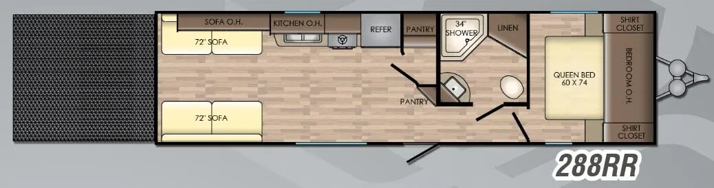 2017 CrossRoads Zinger 288RR - Floor plan