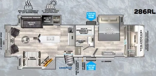Forest River Wildwood Heritage Glen 286RL floor plan