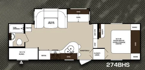 Forest River Surveyor 274BHS floor plan