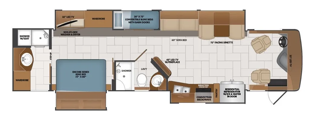 2020 Fleetwood Discovery 38N floor plan