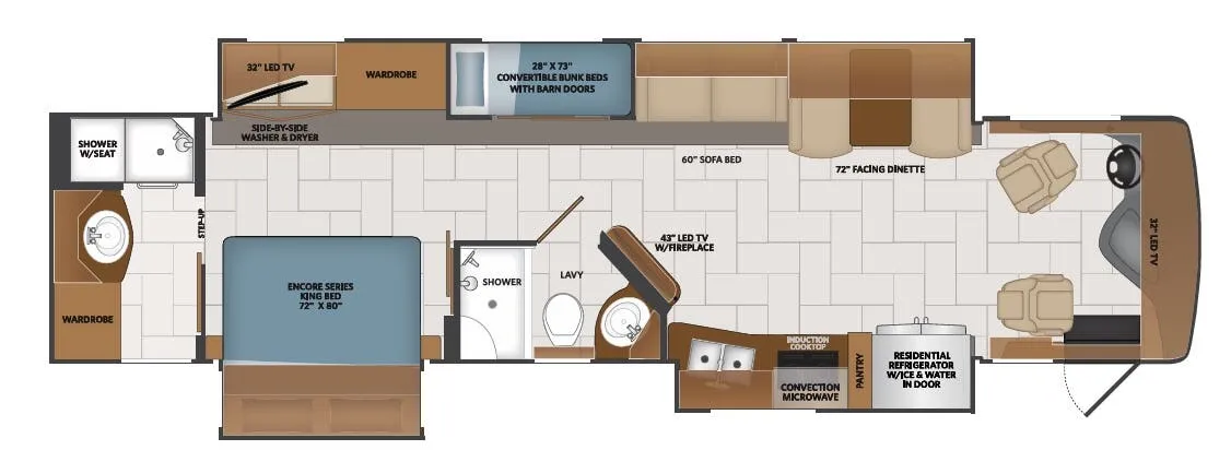 Fleetwood Discovery 38N floor plan