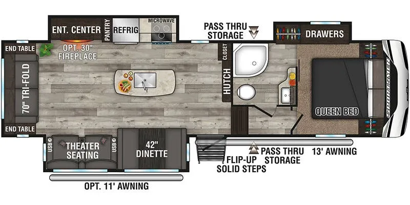 K-Z Sportsmen 303RL floor plan