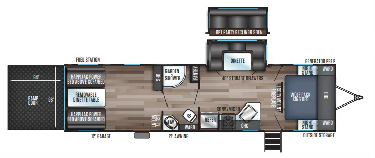 2019 Forest River Cherokee Wolf Pack 25PACK12+ floor plan