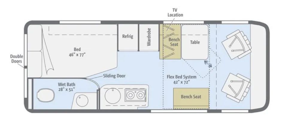 Winnebago Travato 59G floor plan