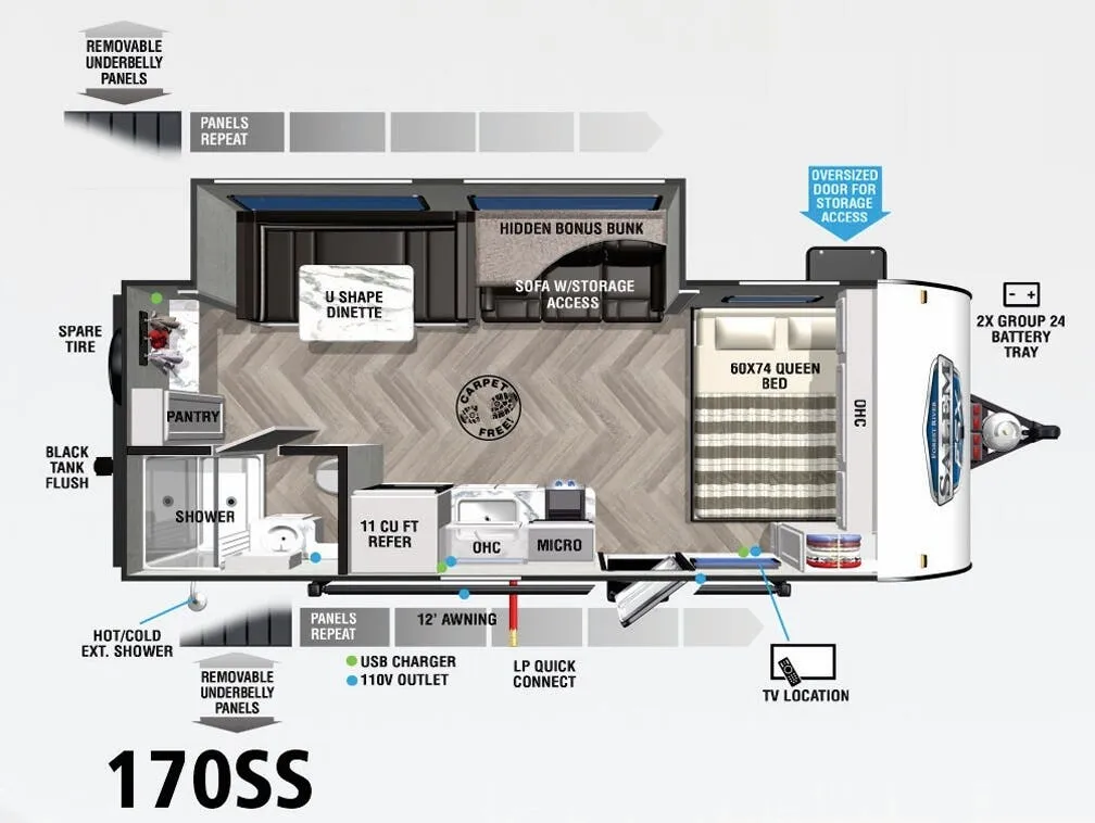 Forest River Salem FSX 170SS floor plan