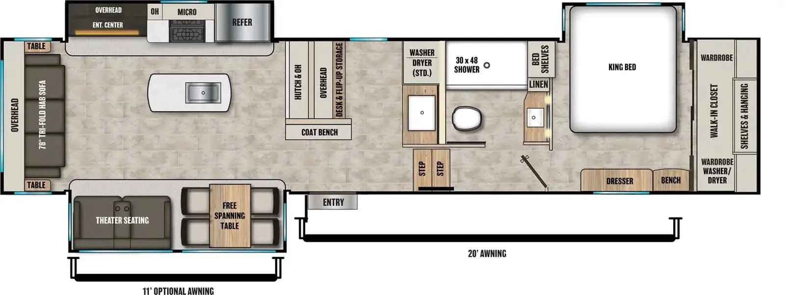 2026 Coachmen Brookstone 370RLLO - Floor plan