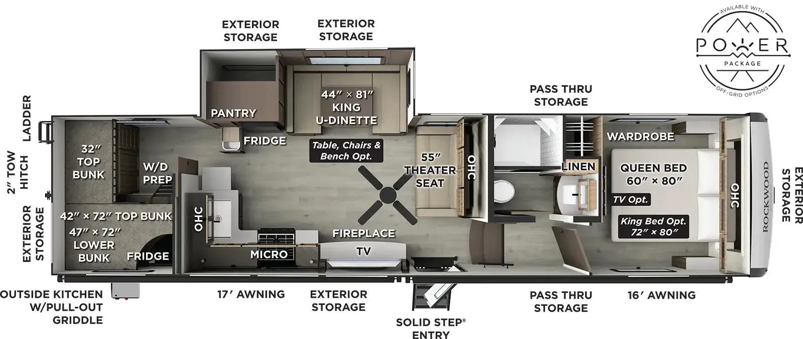 2026 Forest River Rockwood Signature R374DBH - Floor plan