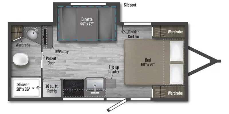 2025 Winnebago Micro Minnie 2108FBS - Floor plan