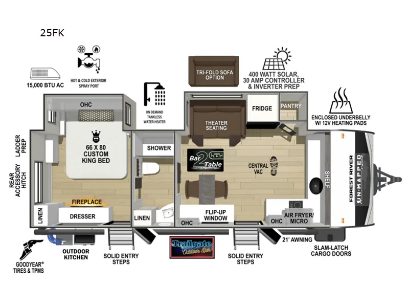 2026 Forest River Un-Mapped 25FK - Floor plan