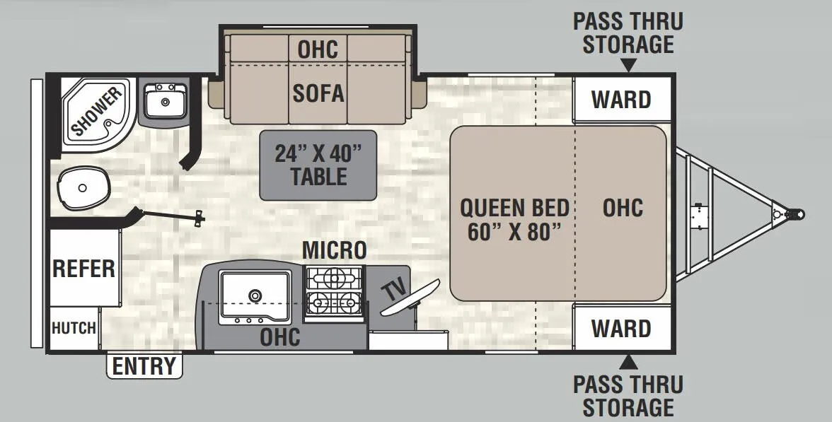 Coachmen Freedom Express Ultra Lite 192RBS floor plan