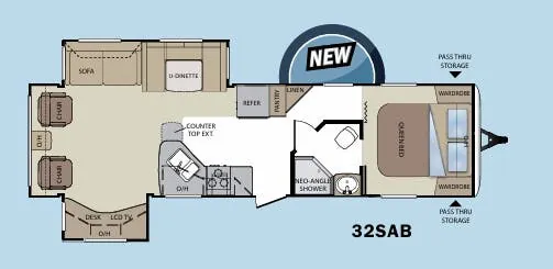 Keystone Cougar XLite 32SAB floor plan