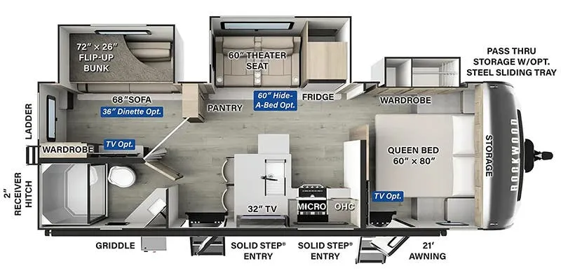 2026 Forest River Rockwood Ultra Lite 2616BH - Floor plan