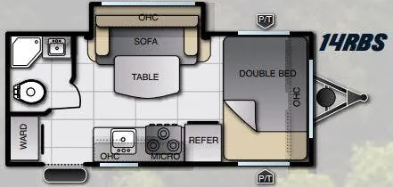Pacific Coachworks Tango Mini 14RBS floor plan