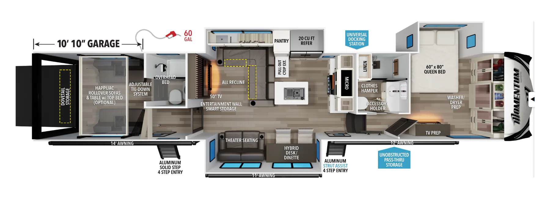 Grand Design Momentum 396DB floor plan