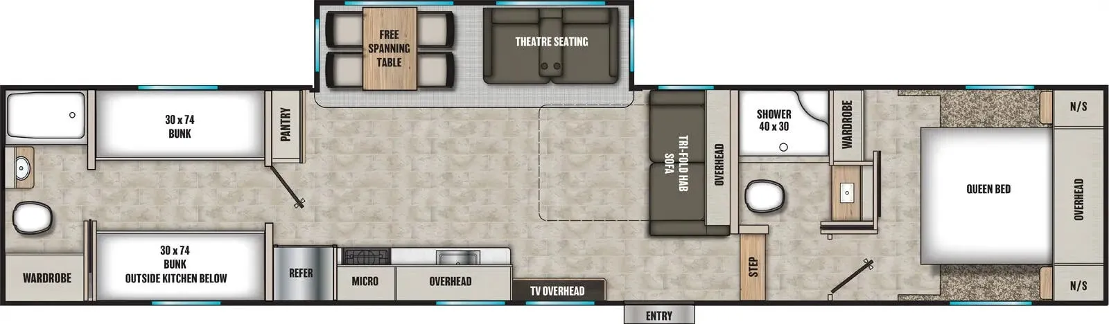 Coachmen Chaparral Lite 368TBH floor plan