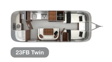 Airstream Globetrotter 23FB Twin floor plan
