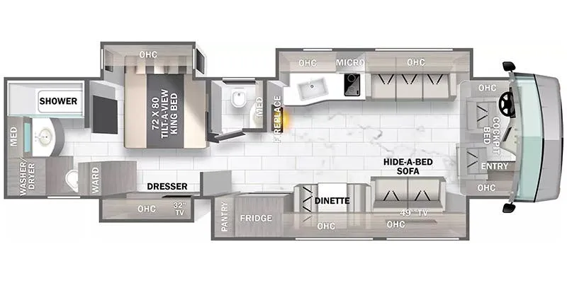 Forest River Berkshire XL 40D floor plan
