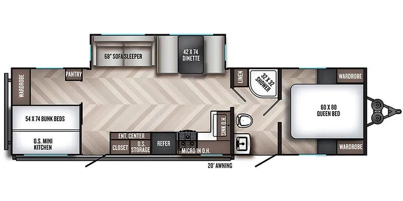 2022 Palomino SolAire Ultra Lite 315DQBH - Floor plan
