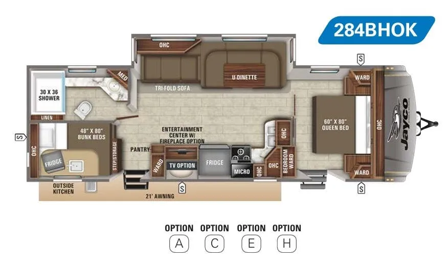 Jayco Eagle HT 284BHOK floor plan