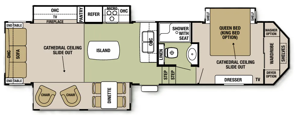 Forest River Cedar Creek Silverback 33RL floor plan