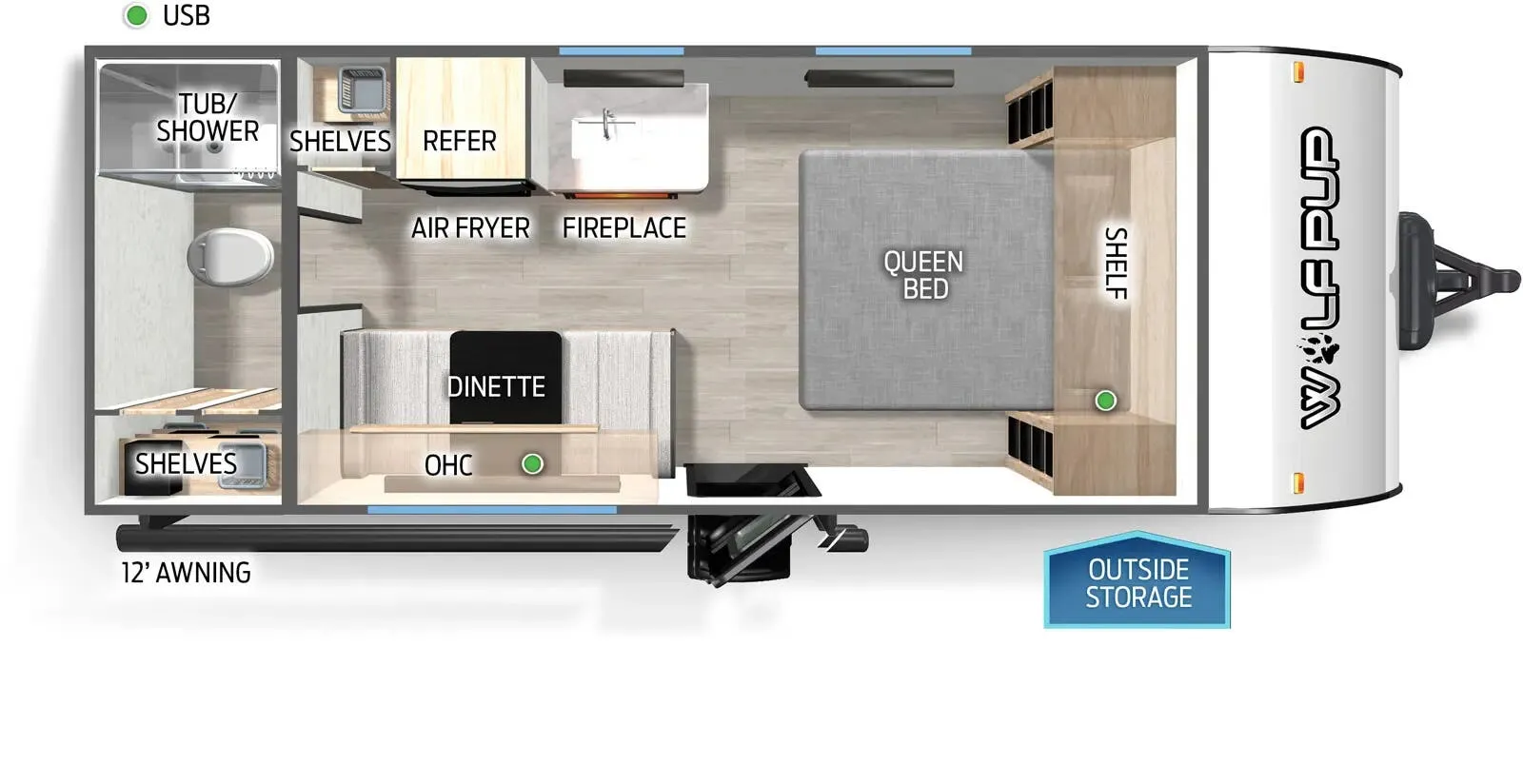 Forest River Cherokee Wolf Pup 17EV floor plan