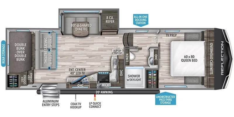 2021 Grand Design Reflection 150 Series 268BH floor plan