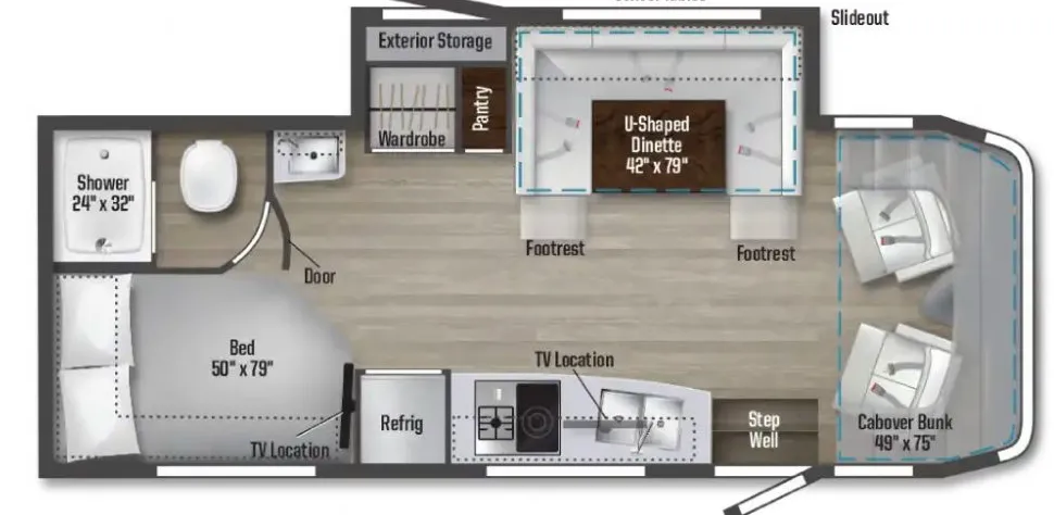 2022 Winnebago View 24J - Floor plan