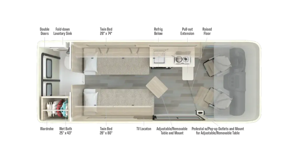 2027 Winnebago TRAVATO 59K floor plan