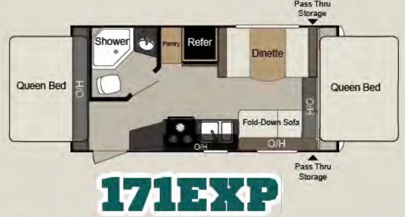 Keystone Passport Express 171EXP floor plan