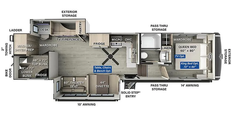 Forest River Flagstaff Classic F378BH floor plan