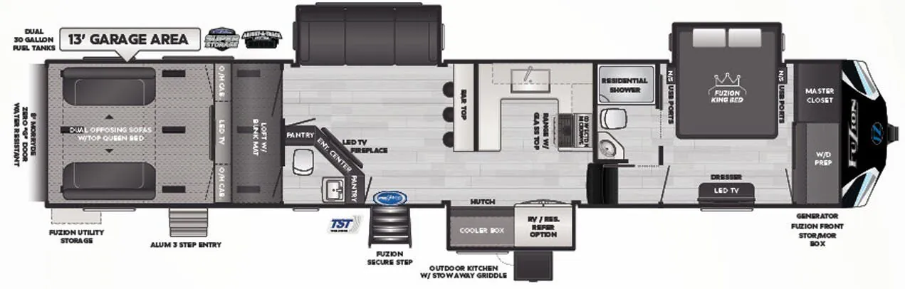 Keystone Fuzion 421 floor plan