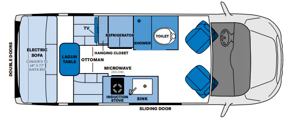 Pleasure-Way Ontour 2.0 Base floor plan