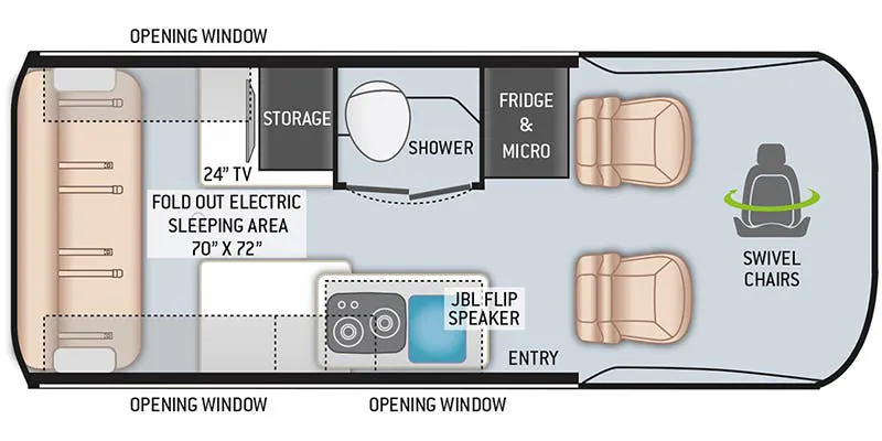 2022 Thor Motor Coach Sanctuary 19P - Floor plan