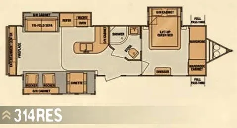 Cruiser RV Enterra 314RES floor plan