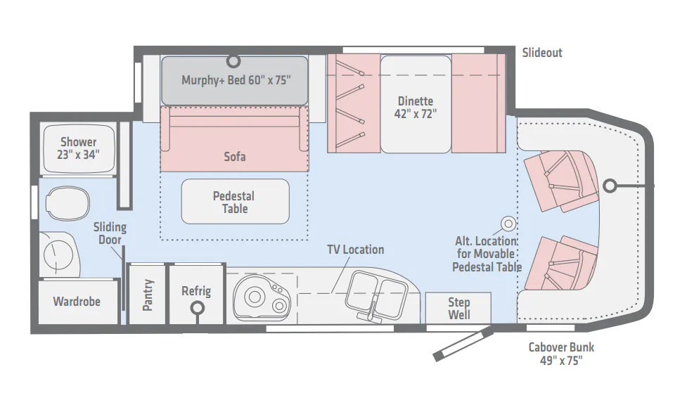2018 Winnebago Navion 24D floor plan