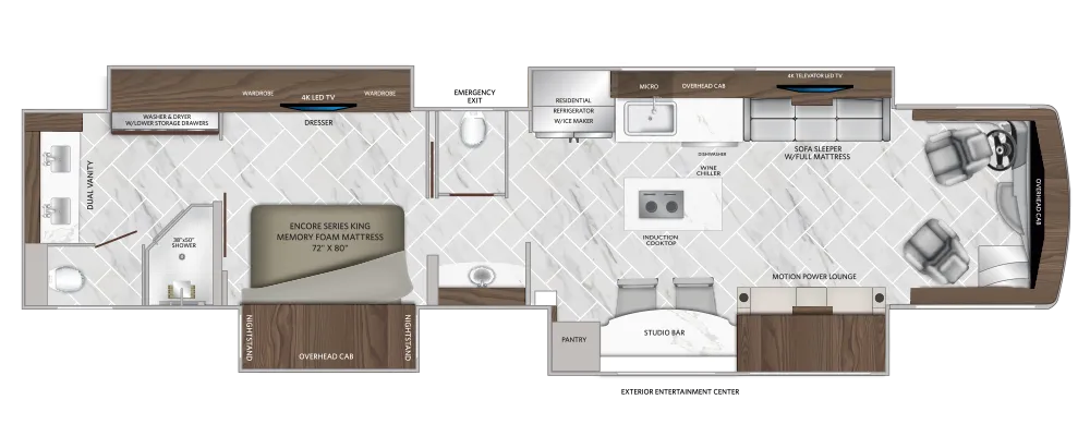American Coach American Eagle 45E floor plan