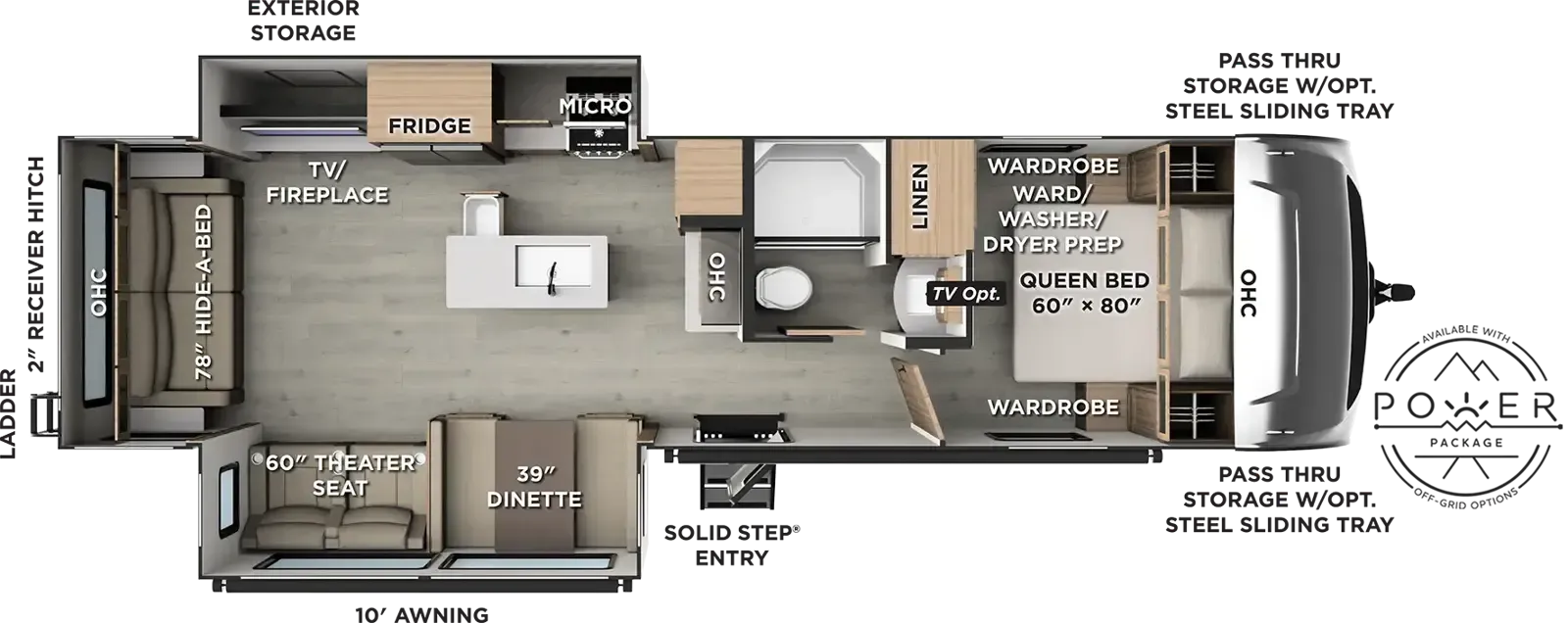 Forest River Rockwood Ultra Lite 2916RL floor plan