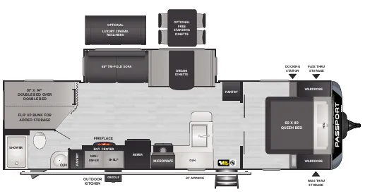 Keystone Passport 2900BHWE floor plan