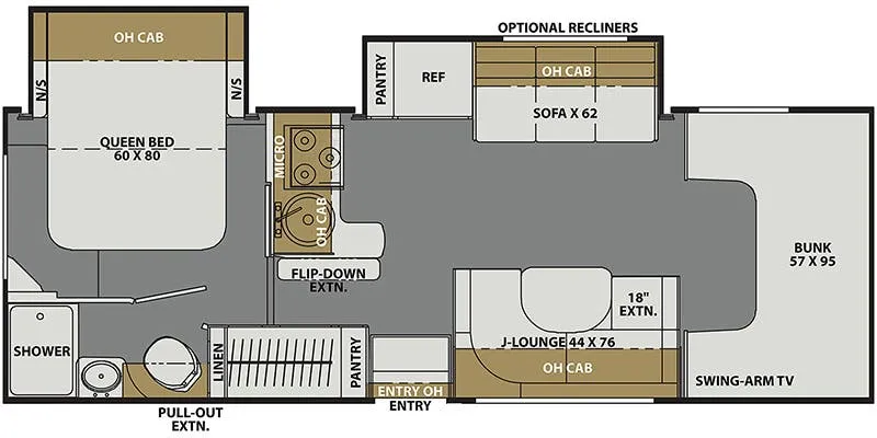 2021 Coachmen Freelander Premier 26DS - Floor plan
