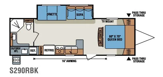 K-Z Sportsmen S290RBK floor plan