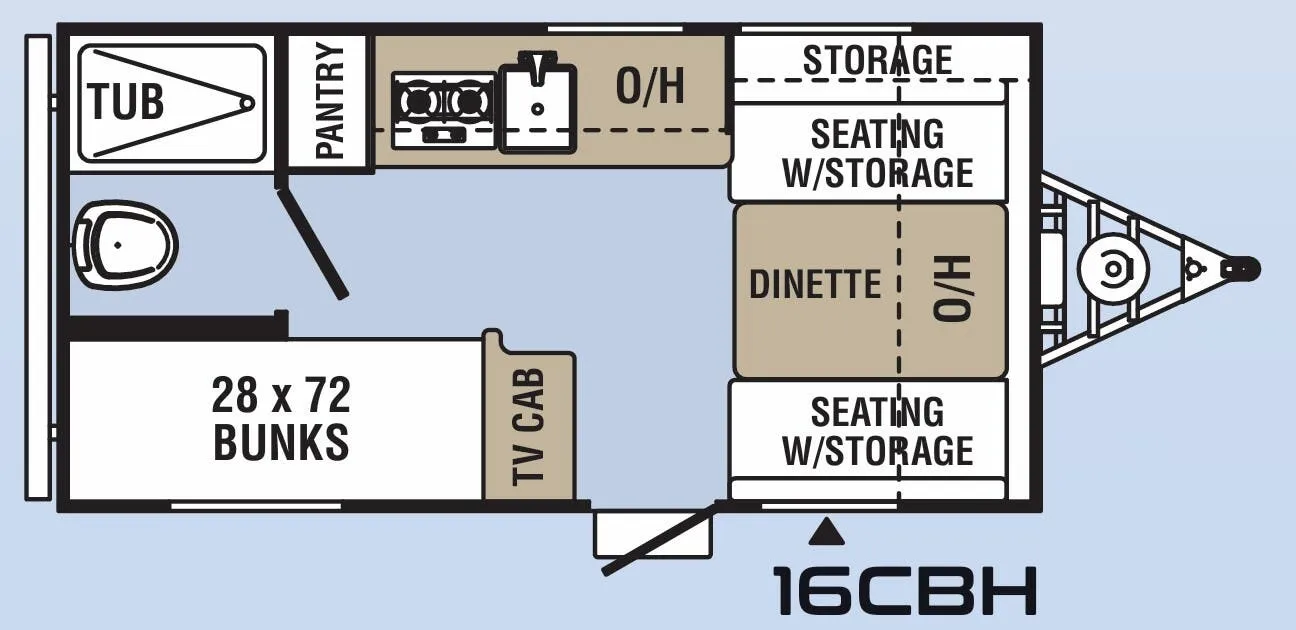 Coachmen Clipper Cadet 16CBH floor plan