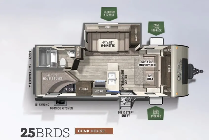 Forest River Flagstaff Micro Lite 25BRDS floor plan