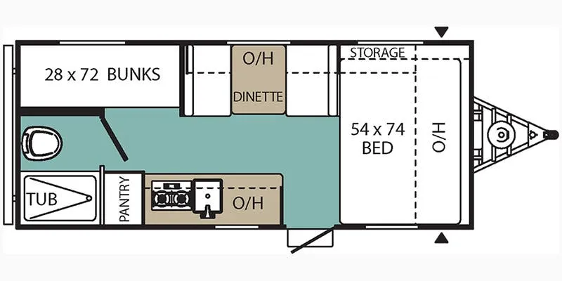 2020 Coachmen Clipper Ultra-Lite 17BH - Floor plan