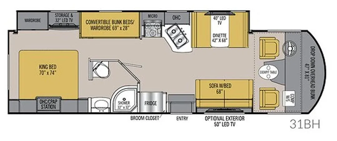 Coachmen Pursuit 31BH floor plan